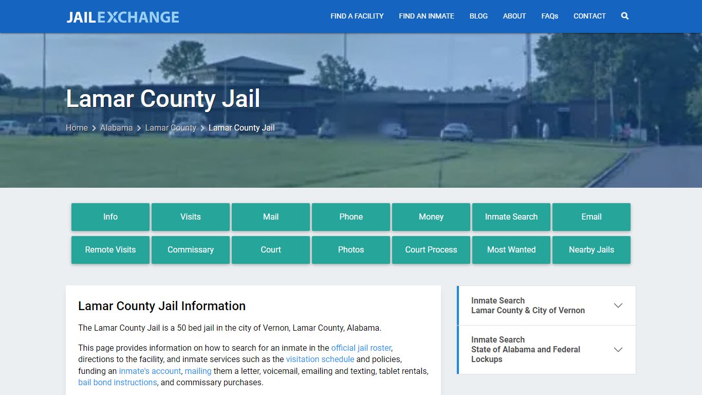 Lamar County Jail, AL Inmate Search, Information