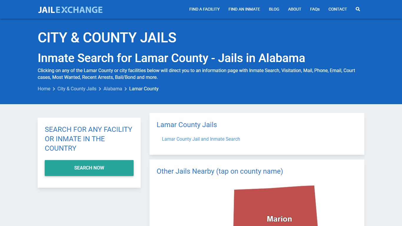 Inmate Search for Lamar County | Jails in Alabama - Jail Exchange